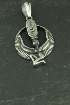 Ägyptische Göttin Isis, Schmuck Edelstahl Anhänger für Halsketten