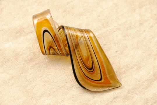 Glas Schmuck Murano Glas - Anhänger Helix Form - braun