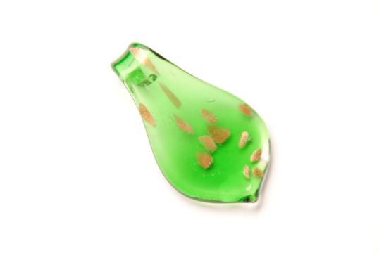 Glasschmuck im Murano-Stil - grün - Anhänger Tropfen Form