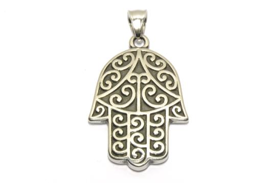 Hamsa, Hand der Fatima Anhänger aus Edelstahl