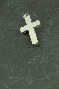 Kleines Kreuz mit Jesus, Edelstahl Schmuck Anhänger für Halsketten