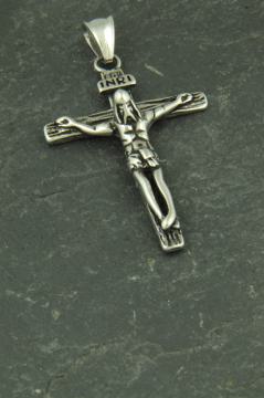 Kreuz mit Jesus Edelstahl Schmuck Anhänger für Halsketten