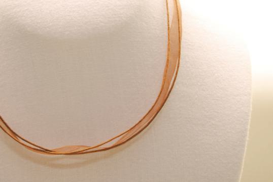 Organza Halsband - Halskette in hellbraun ca. 45cm