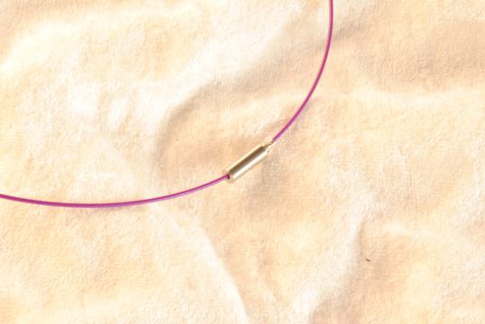 Stahl Halsband - Halsreif in lila ca. 45cm