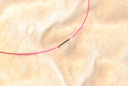 Stahl Halsband - Halsreif in pink ca. 45cm