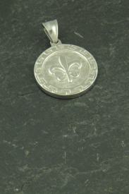 Französische Lilie Medallion, Halsketten Schmuck Anhänger aus Edelstahl