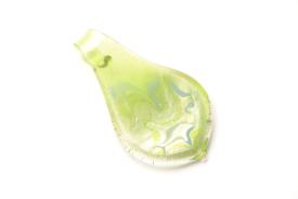 Glasschmuck aus Murano Glas - grün silber - Anhänger Tropfen Form