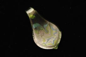 Glasschmuck aus Murano Glas - grün silber - Anhänger Tropfen Form