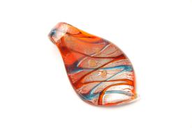 Glasschmuck aus Murano Glas - rot - Blattform