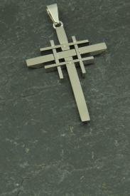 Großes Kreuz 5 in 1, Halsketten Schmuck Anhänger aus Edelstahl