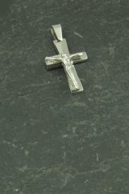 Kleines Kreuz mit Jesus, Anhänger Edelstahl Schmuck für Halsketten