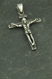 Kreuz mit Jesus Edelstahl Schmuck Anhänger für Halsketten