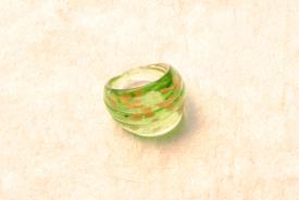 Muranoglas Ring grün/gold