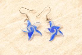 Ohrhänger aus Muranoglas - blau - Seestern Anhänger