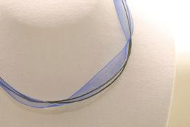 Organza Halsband, Halskette in blau ca. 45cm
