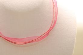 Organza Halsband, Halskette in pink ca. 45cm