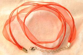 Organza Halsband, Halskette in rot ca. 45cm