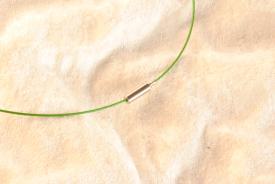 Stahl Halsband - Halsreif in grün ca. 45cm