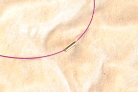 Stahl Halsband - Halsreif in lila ca. 45cm