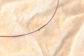 Stahl Halsband - Halsreif in lila ca. 53cm